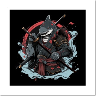 samurai shark Posters and Art